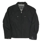 GUESS Mens Black Zip Jacket XL Polyester Blend Plain Minimalist Casual Outerwear