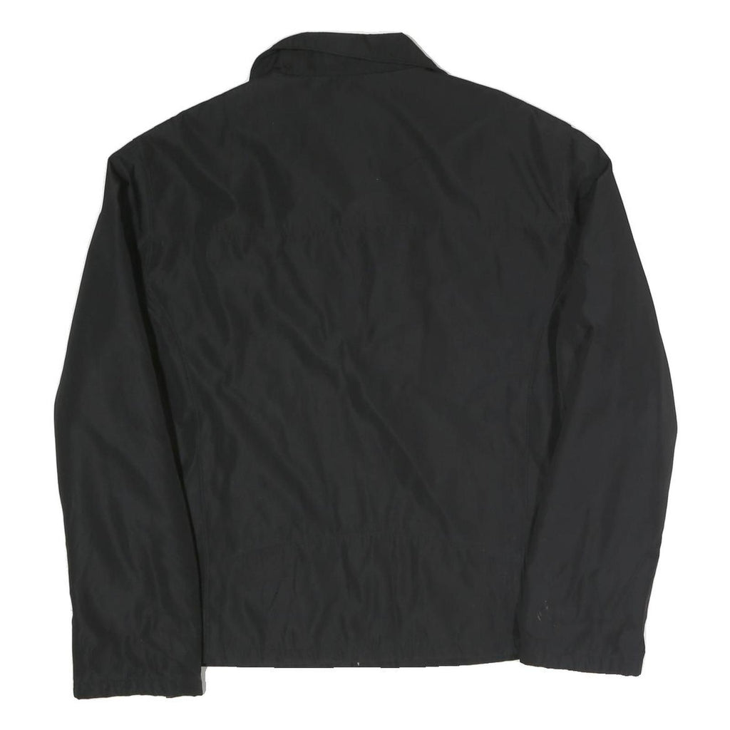 GUESS Mens Black Zip Jacket XL Polyester Blend Plain Minimalist Casual Outerwear