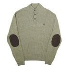 CHAPS Mens Green Jumper Pullover Plain Crew Neck Basic Knit L Stylish Casual