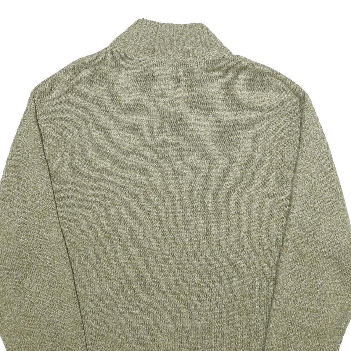 CHAPS Mens Green Jumper Pullover Plain Crew Neck Basic Knit L Stylish Casual