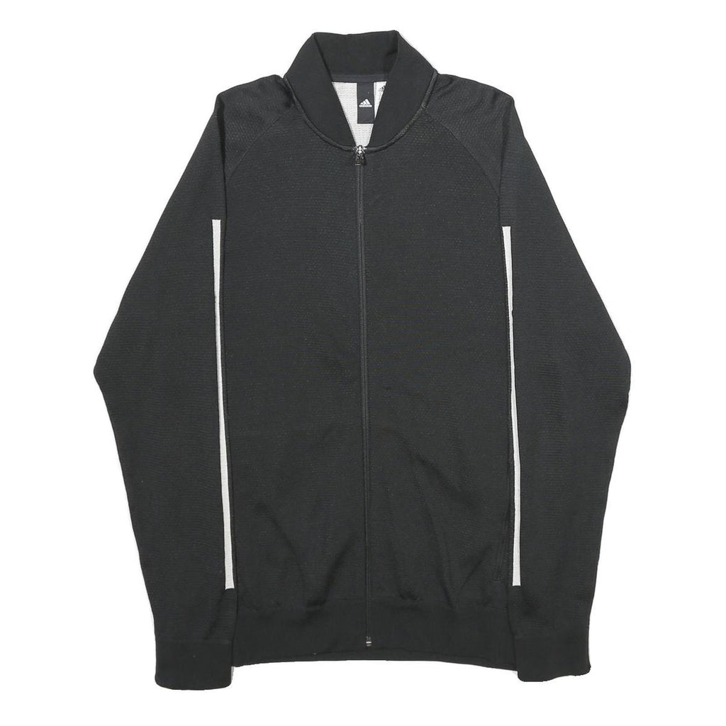 ADIDAS Mens Black White Athletic Jacket M Polyester Blend Zip Track Sportswear