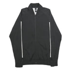 ADIDAS Mens Black White Athletic Jacket M Polyester Blend Zip Track Sportswear