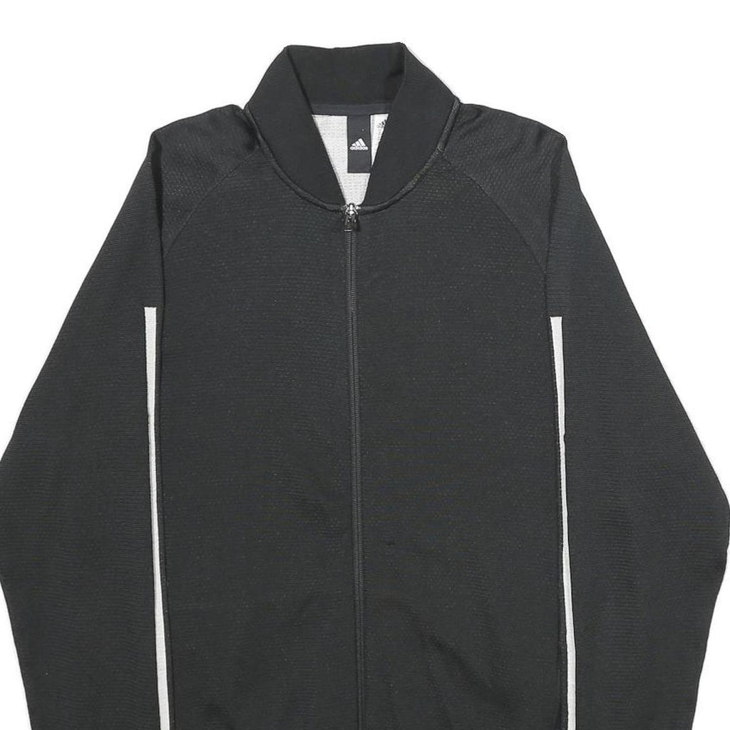 ADIDAS Mens Black White Athletic Jacket M Polyester Blend Zip Track Sportswear
