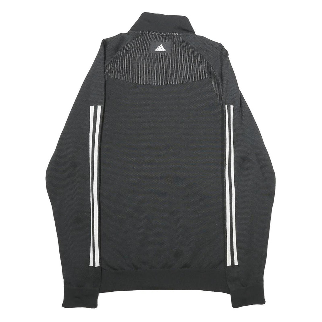 ADIDAS Mens Black White Athletic Jacket M Polyester Blend Zip Track Sportswear