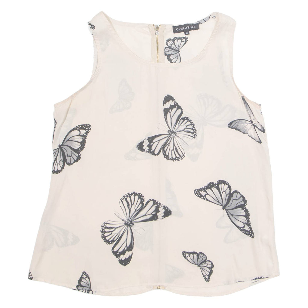 CAMEO ROSE Womens Printed Top Pink Sleeveless Animal Print S
