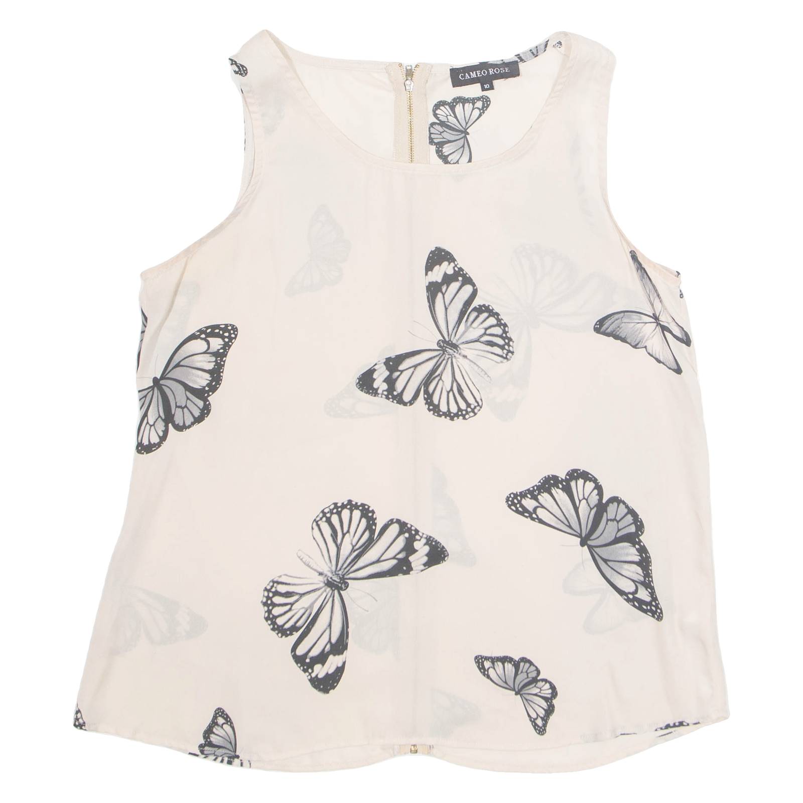 CAMEO ROSE Womens Printed Top Pink Sleeveless Animal Print S