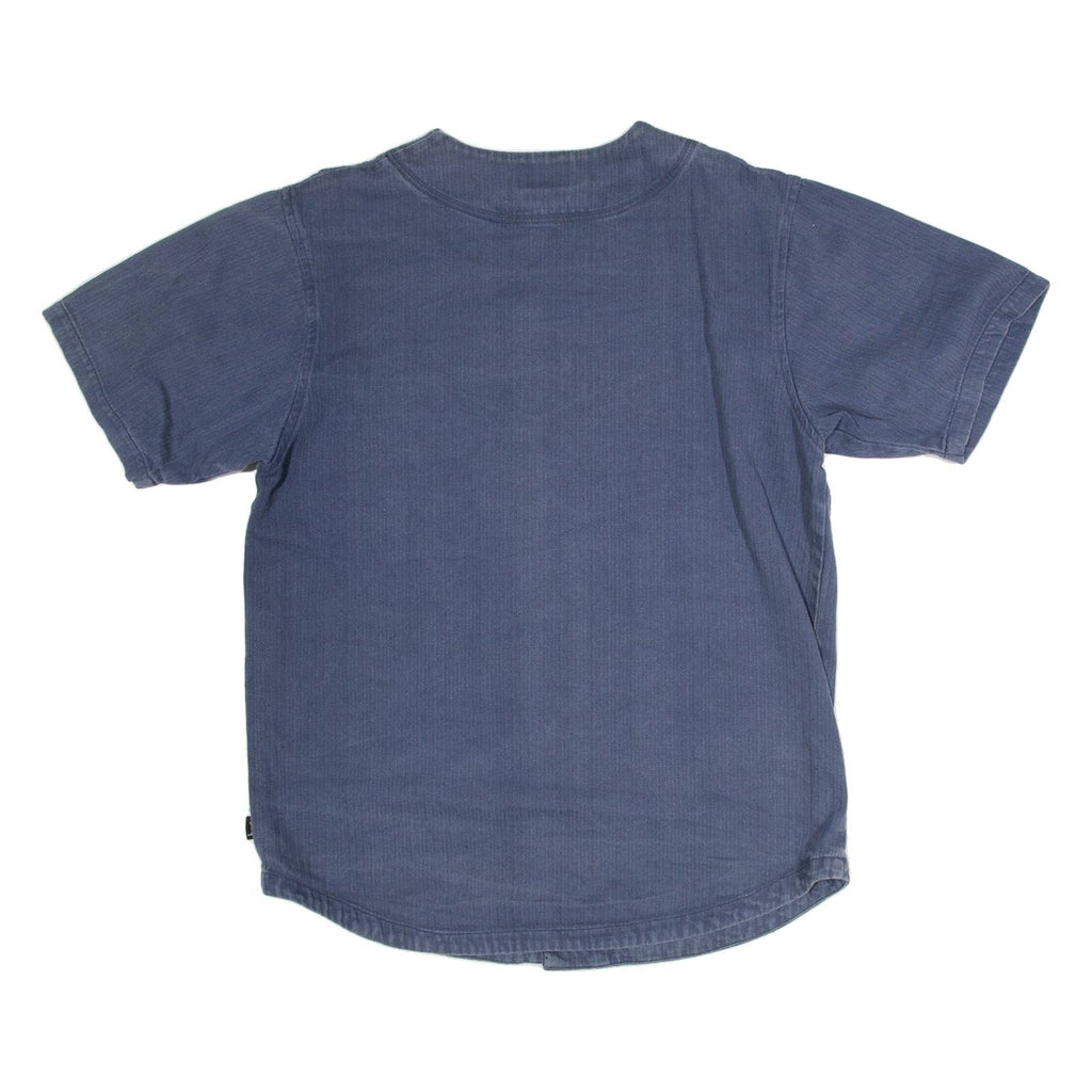 SAMSSY Mens Denim Shirt Blue L