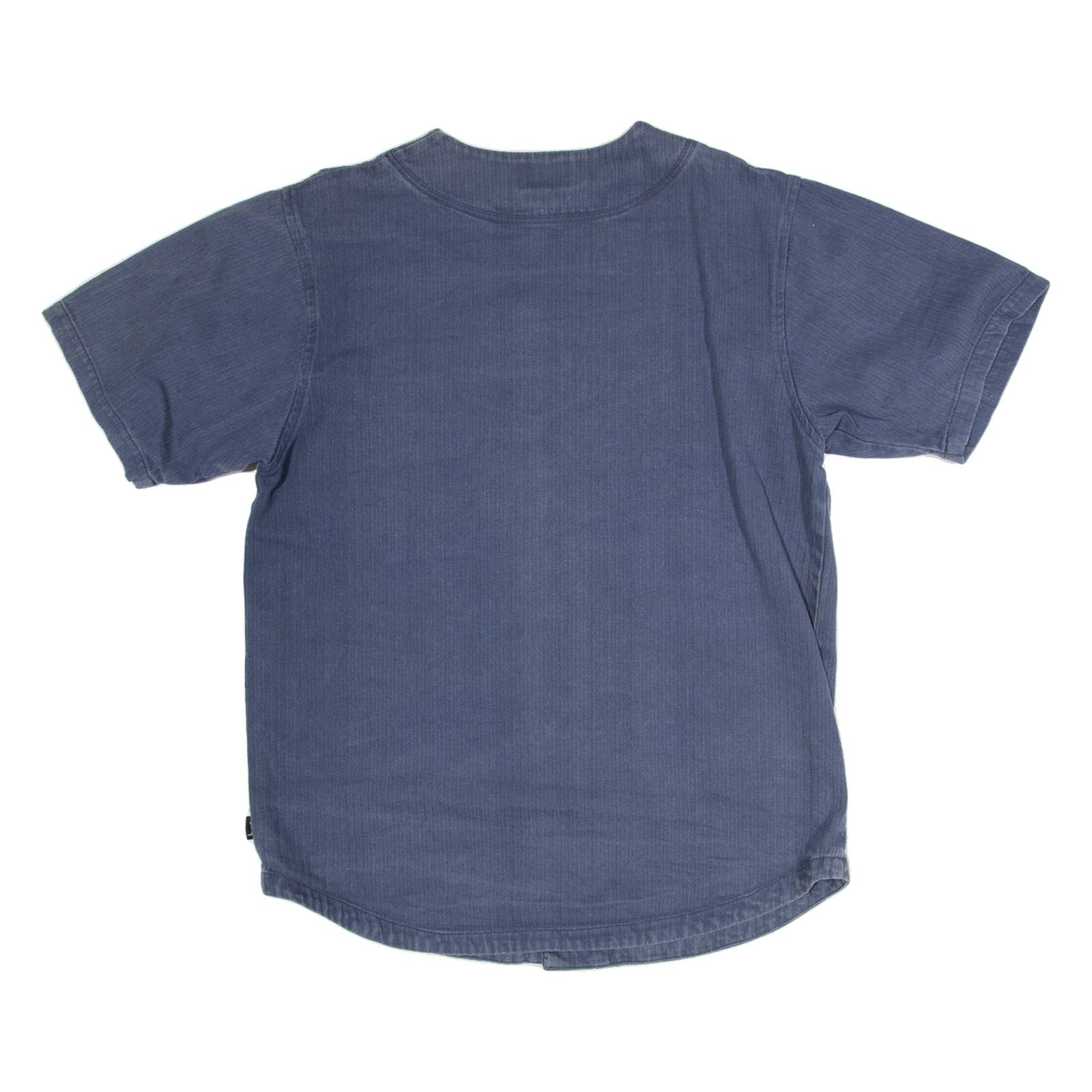 SAMSSY Mens Denim Shirt Blue L