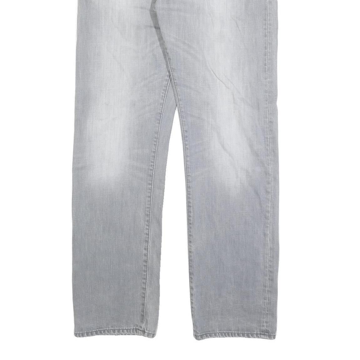 CARHARTT Mens Jeans Grey Regular Straight Denim Light W36 L34 Button Closure