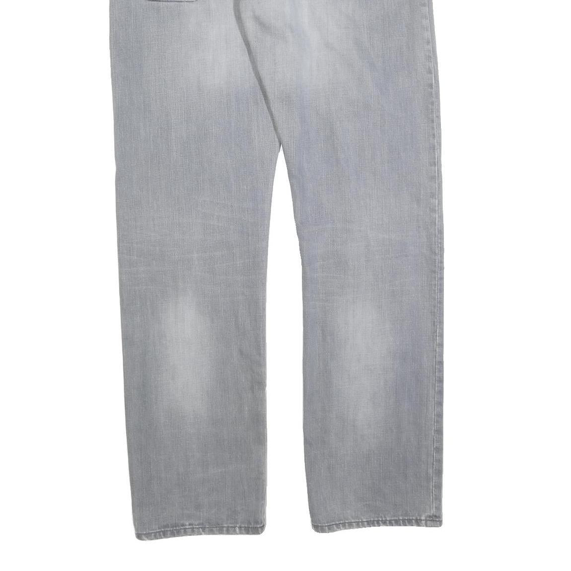 CARHARTT Mens Jeans Grey Regular Straight Denim Light W36 L34 Button Closure