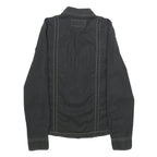 MARLBORO Womens Black Plain Shirt S Cotton Blend Button Closure Long Sleeve