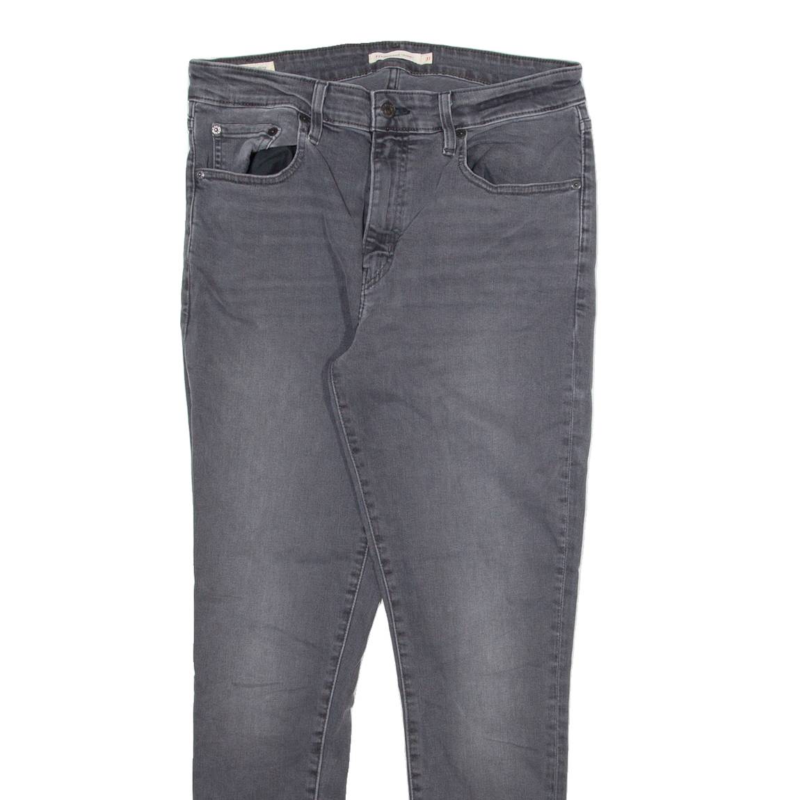 LEVI'S 721 Big E Womens Jeans Grey Slim Skinny Stone Wash W31 L30