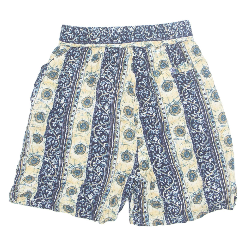 SOLUTIONS Womens Chino Shorts Blue 90s Crazy Pattern S W26