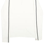 TOMMY HILFIGER Womens White & Black Plain Pullover Jumper 1/4 Zip Rib Knit M