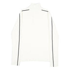 TOMMY HILFIGER Womens White & Black Plain Pullover Jumper 1/4 Zip Rib Knit M