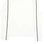 TOMMY HILFIGER Womens White & Black Plain Pullover Jumper 1/4 Zip Rib Knit M