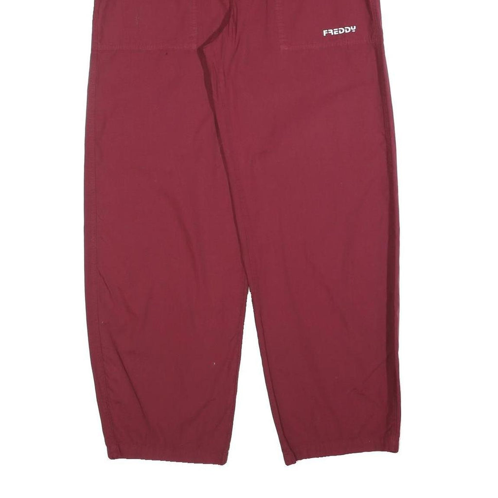 FREDDY Mens Cotton Blend Red Relaxed Trousers W32 L30 Casual Zip Closure