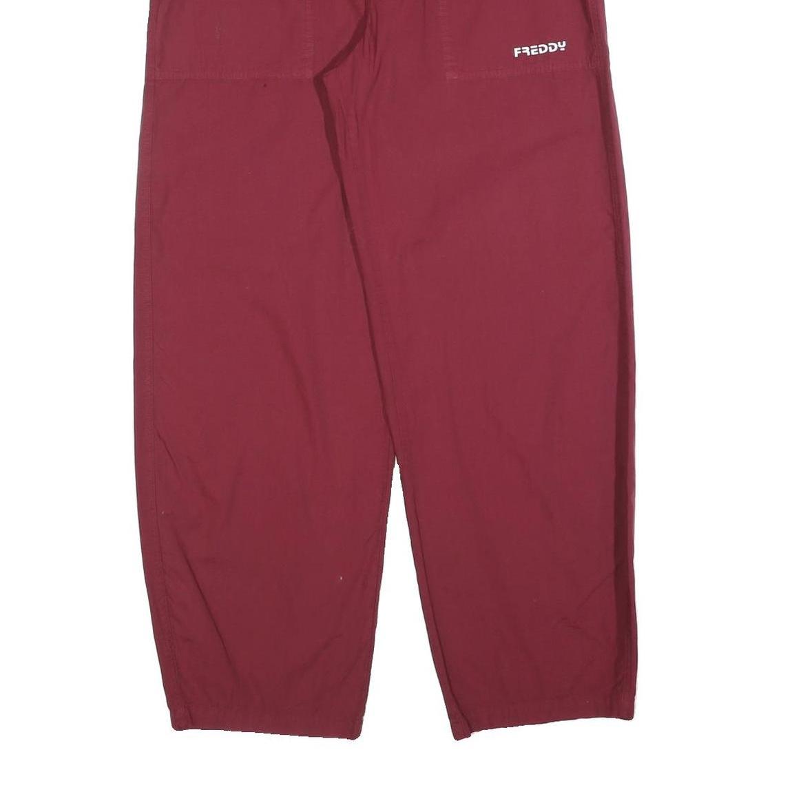 FREDDY Mens Cotton Blend Red Relaxed Trousers W32 L30 Casual Zip Closure