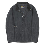 BARBOUR Womens Black Quilted Jacket M Polyester Blend Button Closure Classic Fit