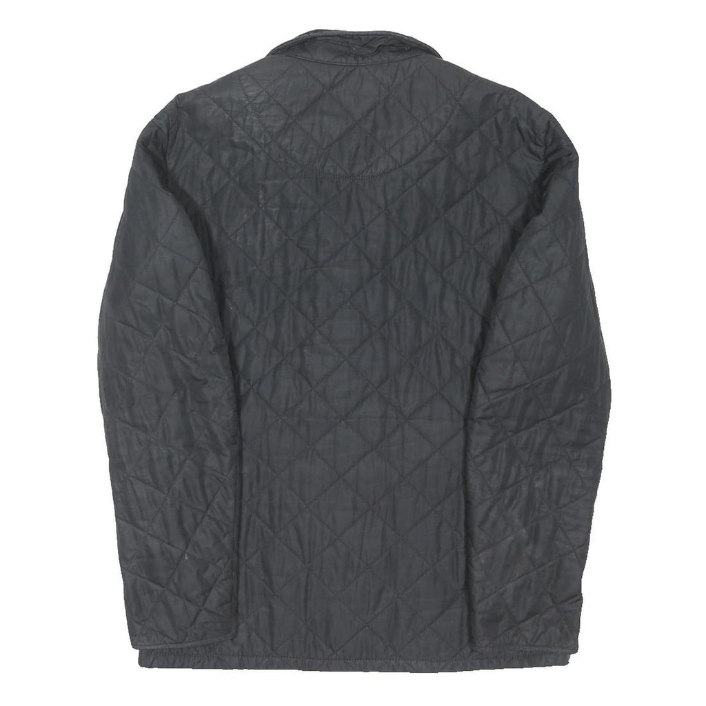 BARBOUR Womens Black Quilted Jacket M Polyester Blend Button Closure Classic Fit