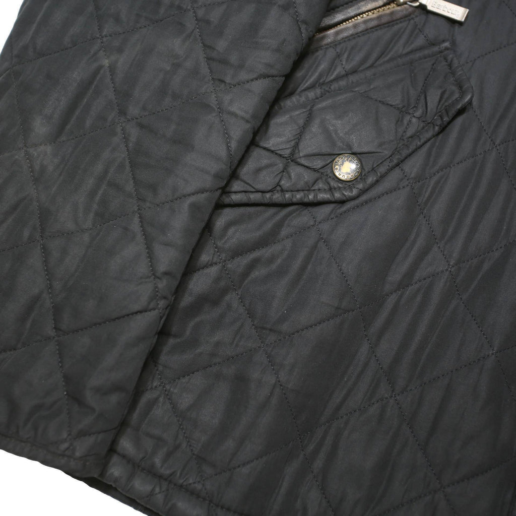 BARBOUR Womens Black Quilted Jacket M Polyester Blend Button Closure Classic Fit