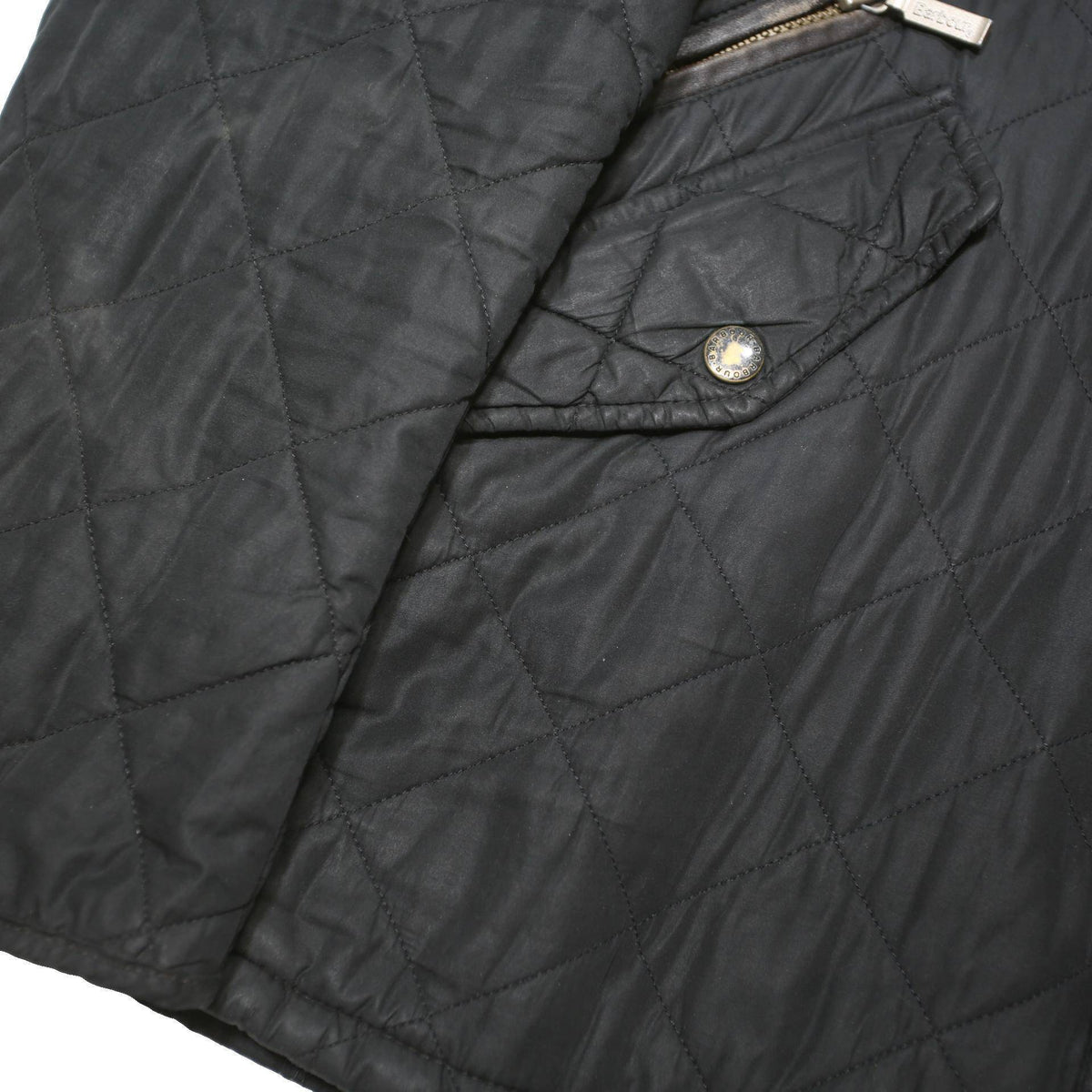 BARBOUR Womens Black Quilted Jacket M Polyester Blend Button Closure Classic Fit