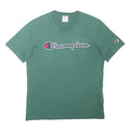 CHAMPION Mens Green T-Shirt S Short Sleeve Crew Neck Cotton Blend Casual Logo