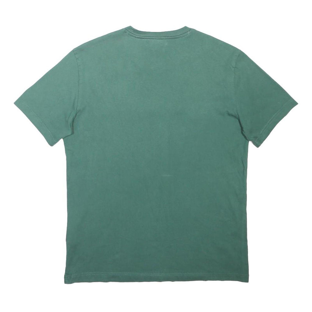CHAMPION Mens Green T-Shirt S Short Sleeve Crew Neck Cotton Blend Casual Logo