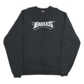 REEBOK Mens Black Eagles Crew Neck L Sweatshirt Cotton Blend Pullover