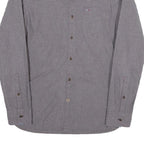 TOMMY HILFIGER Mens Grey Check Shirt S Hilfiger Denim Button Down Collar