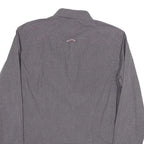 TOMMY HILFIGER Mens Grey Check Shirt S Hilfiger Denim Button Down Collar