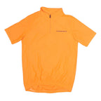 MUDDYFOX Mens Orange Cycling T-Shirt S Short Sleeve 1/4 Zip Lightweight Sports