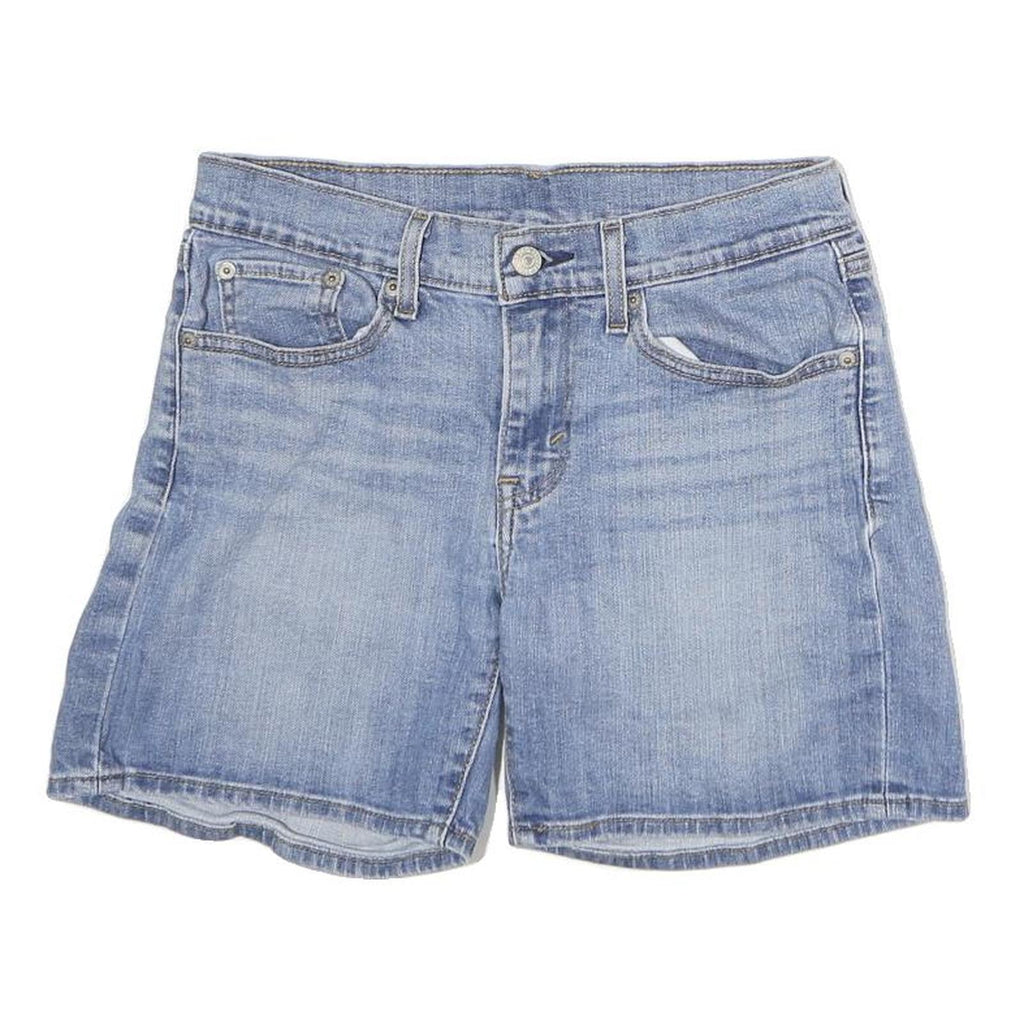 LEVI'S Womens Blue Denim Casual Shorts M W28 Cotton Classic Fit Button Closure