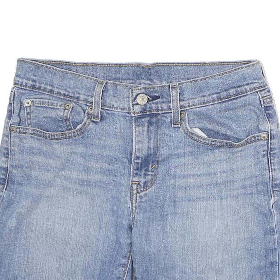 LEVI'S Womens Blue Denim Casual Shorts M W28 Cotton Classic Fit Button Closure