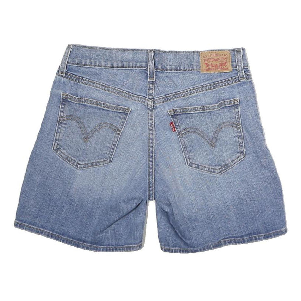 LEVI'S Womens Blue Denim Casual Shorts M W28 Cotton Classic Fit Button Closure