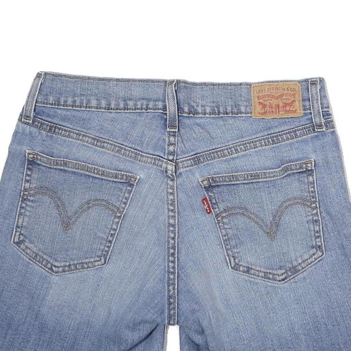 LEVI'S Womens Blue Denim Casual Shorts M W28 Cotton Classic Fit Button Closure