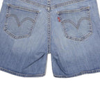 LEVI'S Womens Blue Denim Casual Shorts M W28 Cotton Classic Fit Button Closure