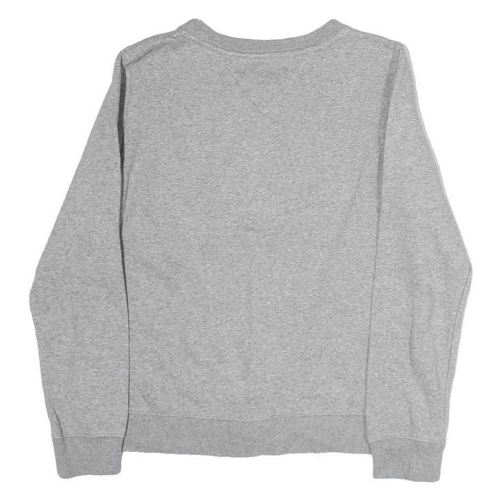 TOMMY JEANS Mens Grey Cotton Crew Neck S Sweatshirt Logo Patch Comfortable