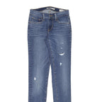 LEVI'S Womens Slim Blue Jeans Denim Medium W23 L30 Zip Pockets Distressed