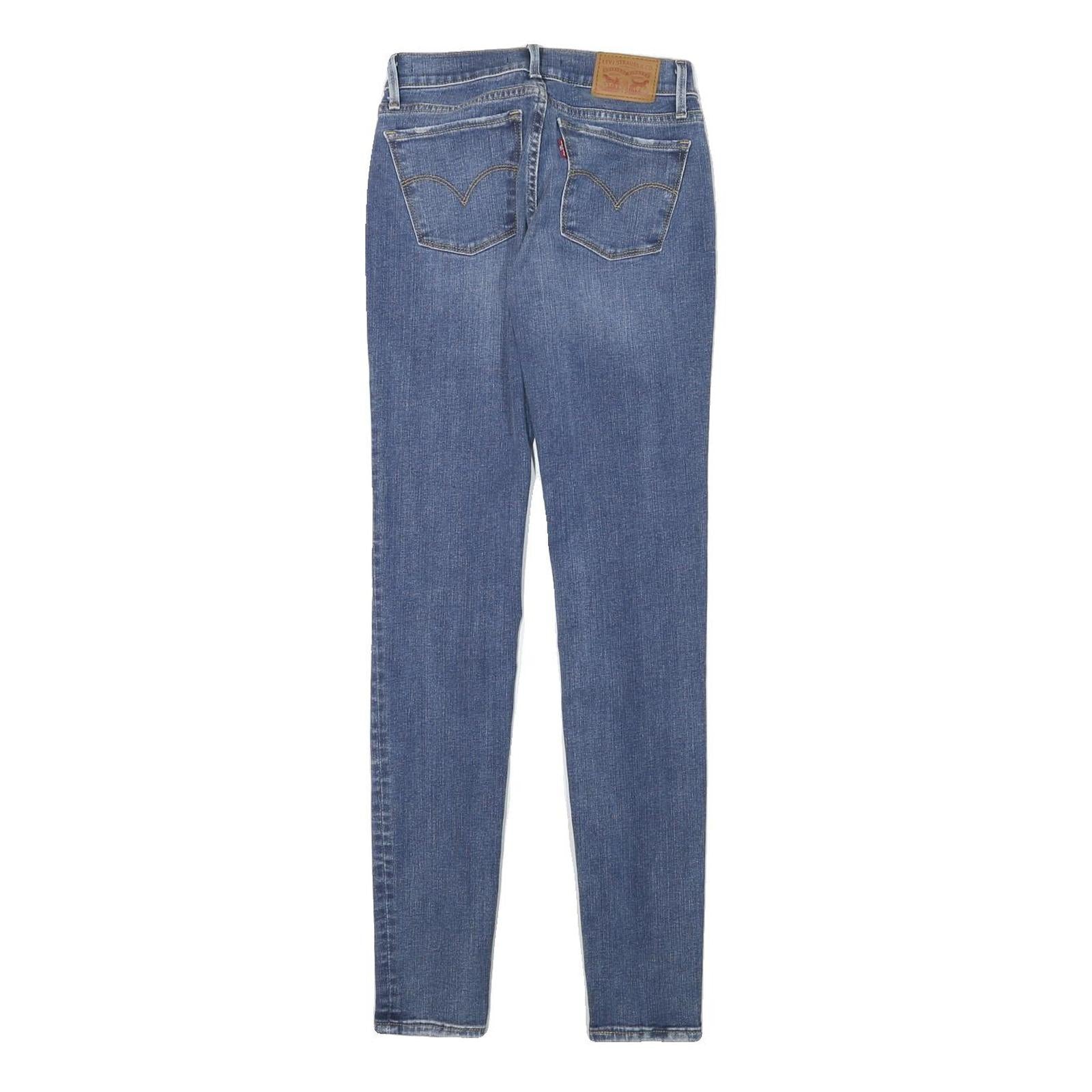 LEVI'S Womens Slim Blue Jeans Denim Medium W23 L30 Zip Pockets Distressed