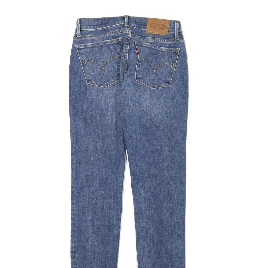 LEVI'S Womens Slim Blue Jeans Denim Medium W23 L30 Zip Pockets Distressed