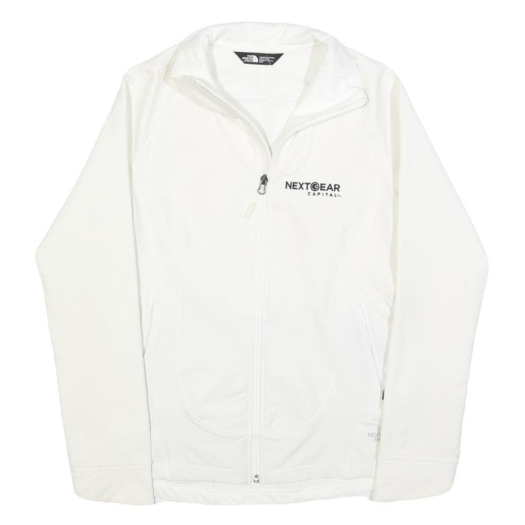 THE NORTH FACE Womens White Softshell Jacket S Polyester Blend Zip Outdoor