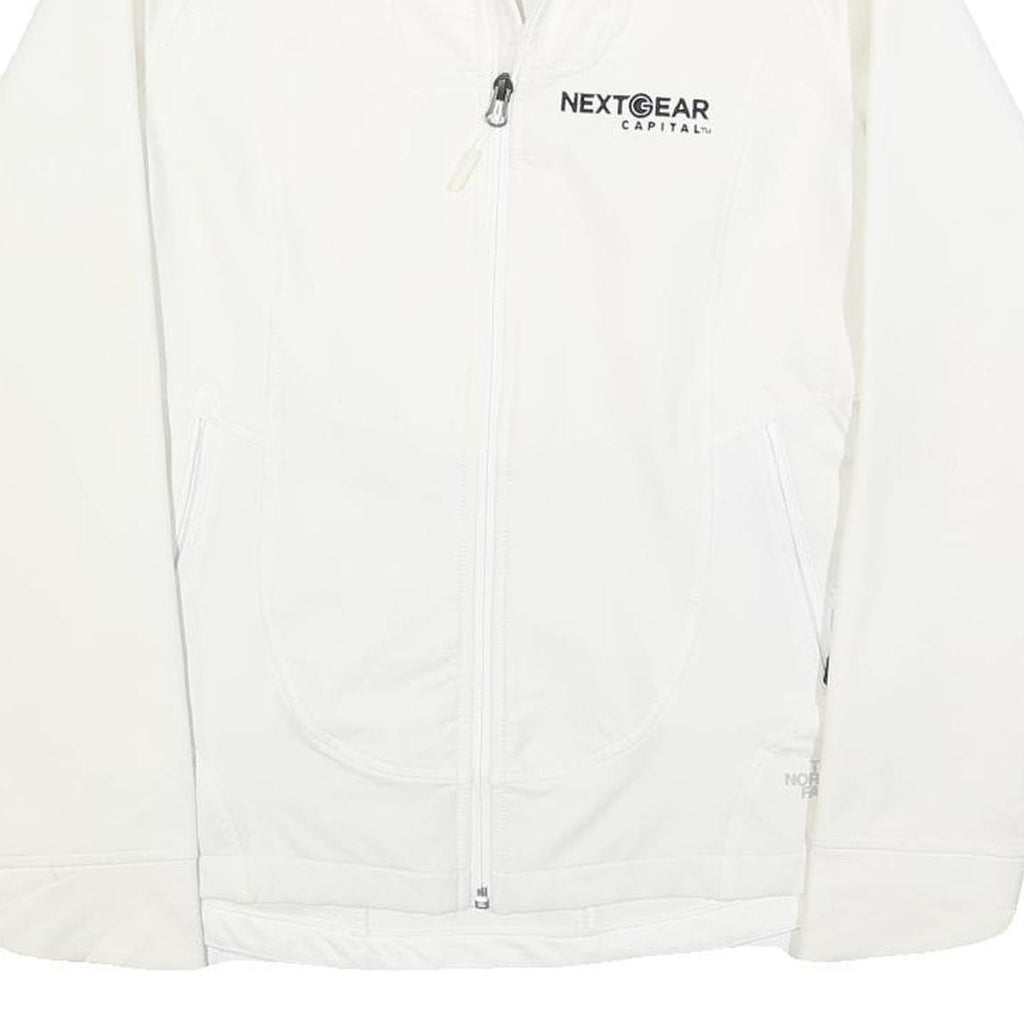 THE NORTH FACE Womens White Softshell Jacket S Polyester Blend Zip Outdoor