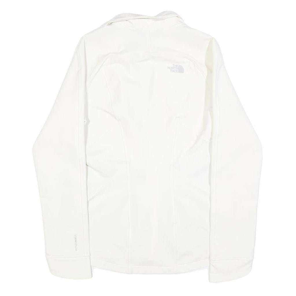 THE NORTH FACE Womens White Softshell Jacket S Polyester Blend Zip Outdoor