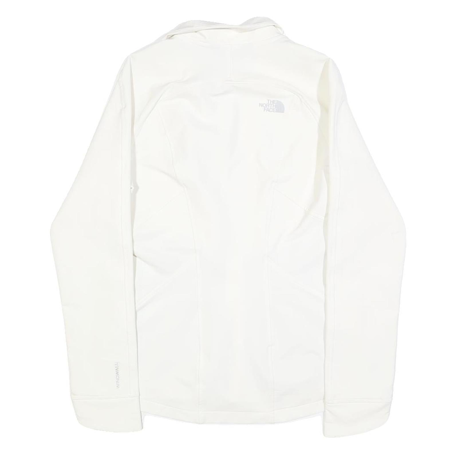 THE NORTH FACE Womens White Softshell Jacket S Polyester Blend Zip Outdoor