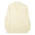 HILTON Womens Cream Linen Blend Jacket M Button Closure Classic Plain Light