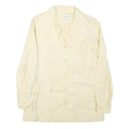 HILTON Womens Cream Linen Blend Jacket M Button Closure Classic Plain Light