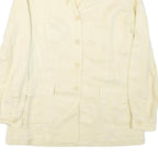 HILTON Womens Cream Linen Blend Jacket M Button Closure Classic Plain Light