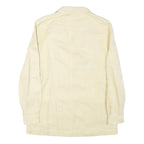 HILTON Womens Cream Linen Blend Jacket M Button Closure Classic Plain Light