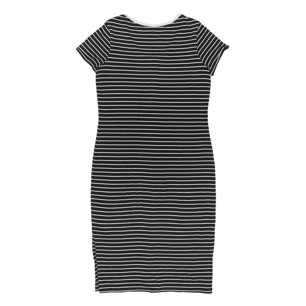 JIGSAW Womens Black & White Striped Day Jersey Shirt Dress Cotton Blend M